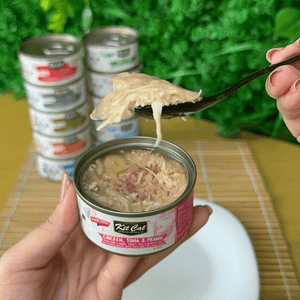 Poulet et thon aux crevettes 80 g - Nourriture humide en gelée