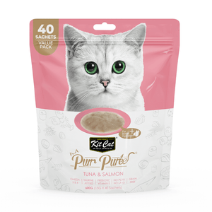 PurrPuree Value Pack - Atún y Salmón (40 sobres x 15g)