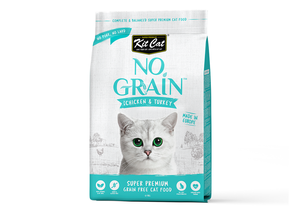 Chicken and Turkey No Grain Super premium cat food 1KG Kit Cat