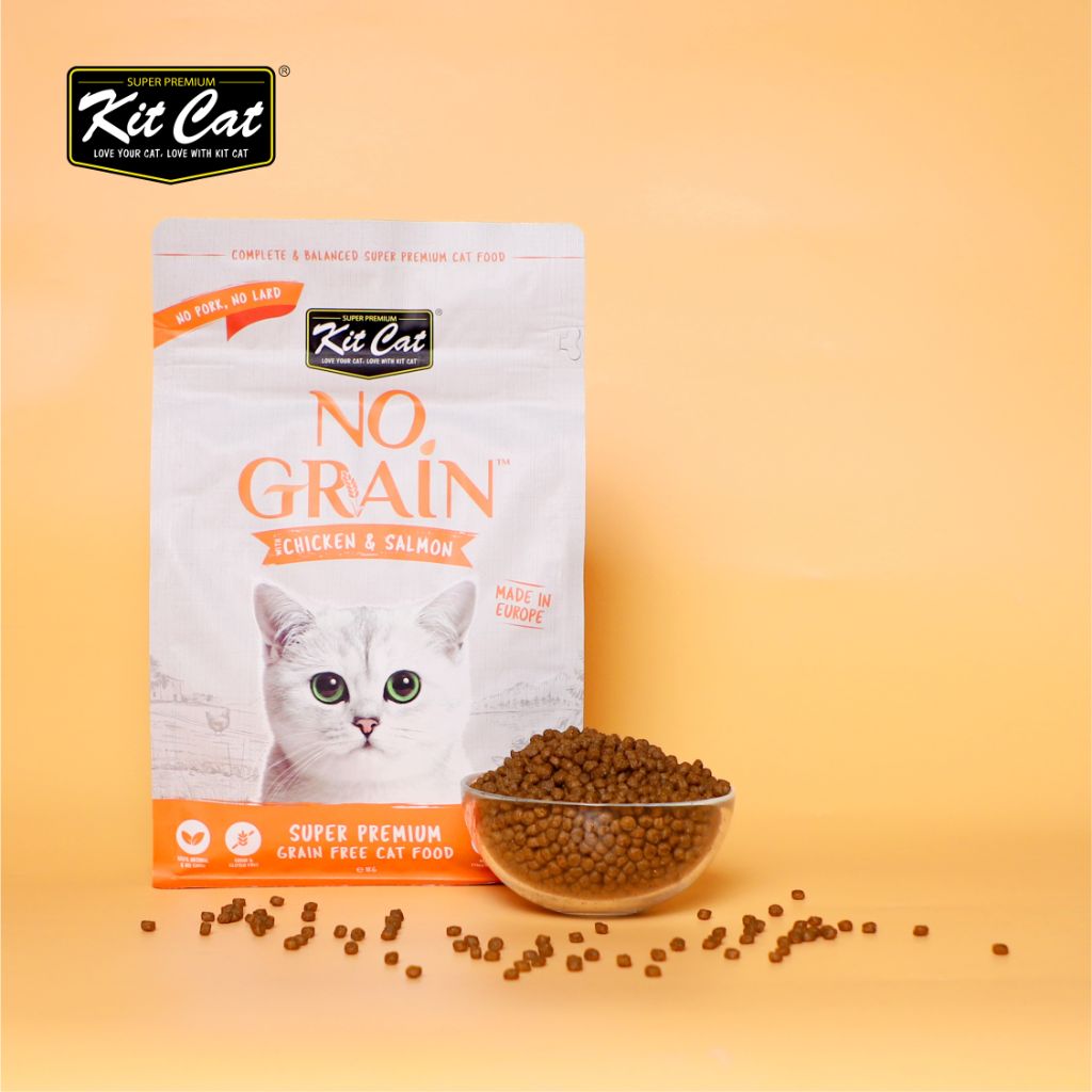 Chicken and Salmon No Grain Super premium cat food 1KG Kit Cat